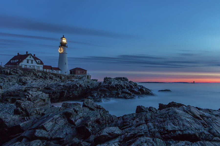 Blue Hour at Portland Head Light Photograph by Colin Chase