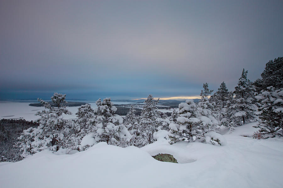 Blue Hour At The Coast Of The Swedish High Coast In Winter Photograph