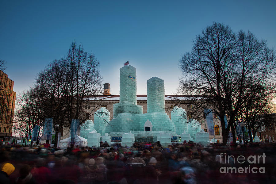 Blue Hour at the Saint Paul Winter Carnival Ice Palace Photograph by
