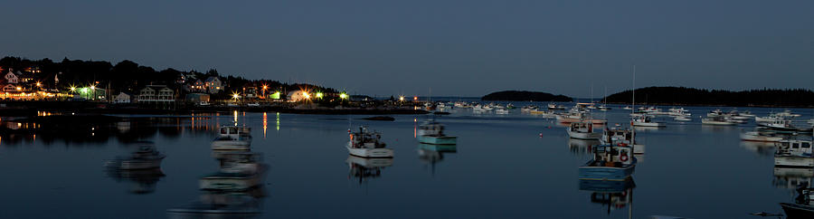 Stonnington Harbor Maine - Blue Hour Boats  Photograph by Kyle Lee