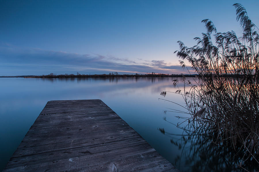 Blue hour on lake Photograph by Davorin Mance