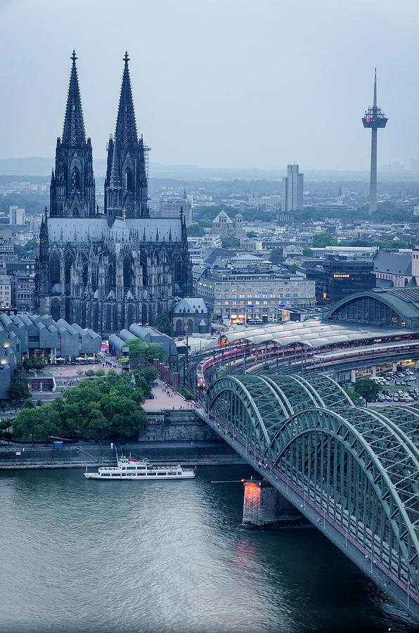Blue Hour over Cologne Photograph by Pablo Lopez