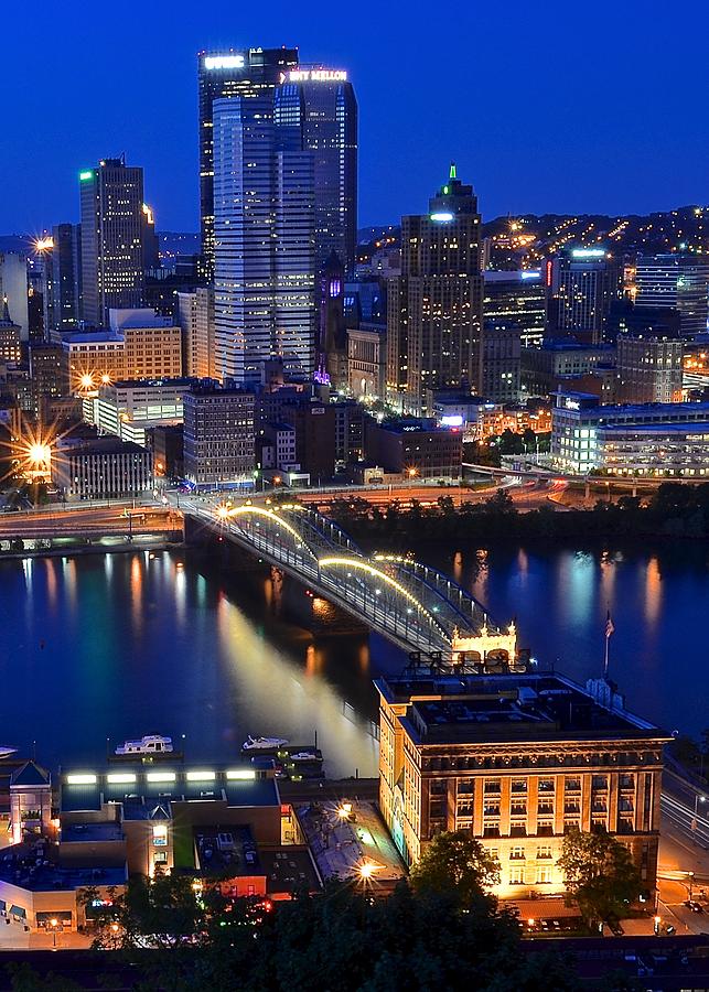 Pittsburgh Photograph - Blue Hour Pittsburgh by Frozen in Time Fine Art Photography