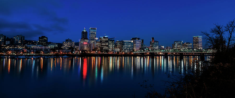 Blue Hour Portland Photograph by Wes and Dotty Weber