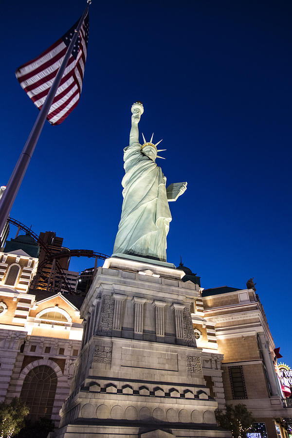 Blue hour Statue of Liberty Vegas Photograph by John McGraw