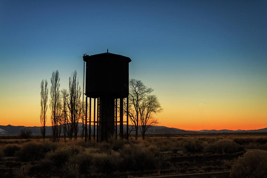 Blue Hour Water Tank Photograph