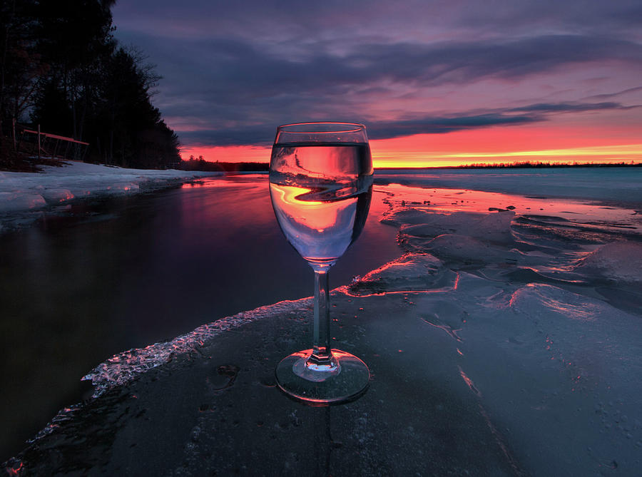Blue Hour Wine Glass sunset Photograph by Ron Wiltse
