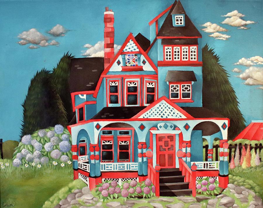 Blue House Painting by Emily Hare Fine Art America