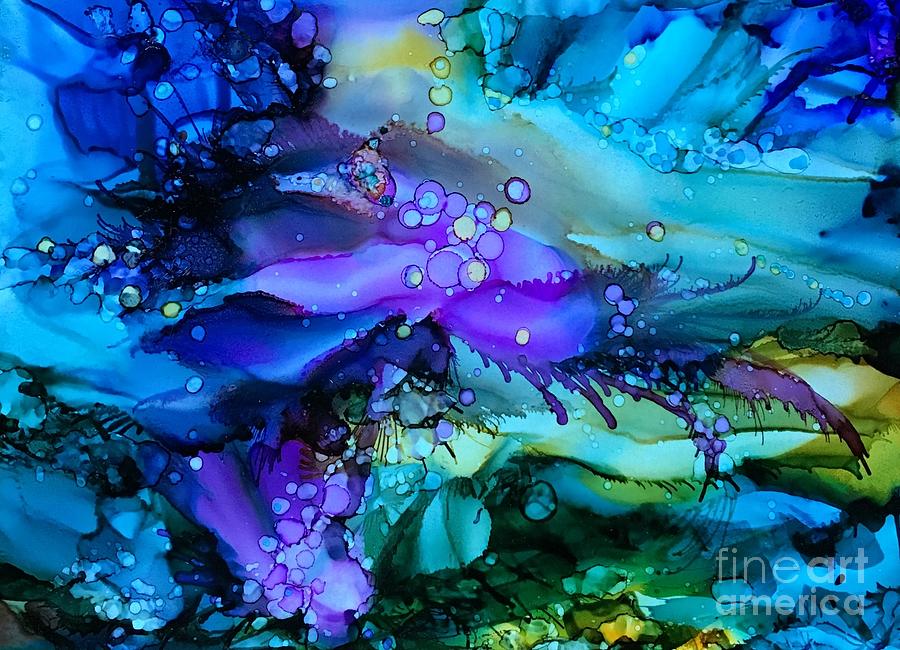 Blue Hue Painting by Nancy Koehler