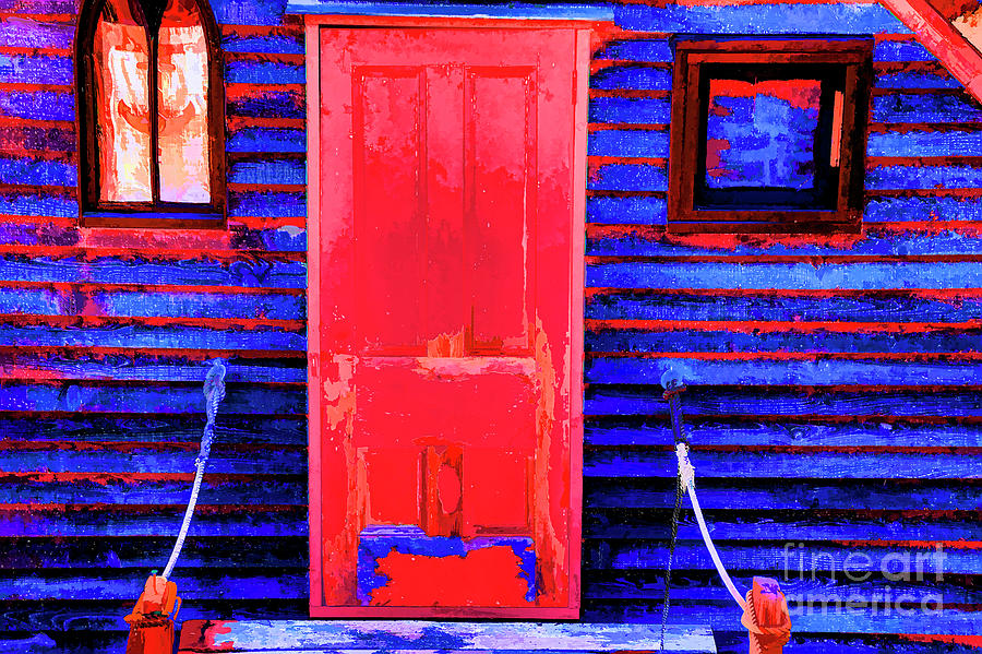 Blue Hut Door Digital Art by Rick Bragan