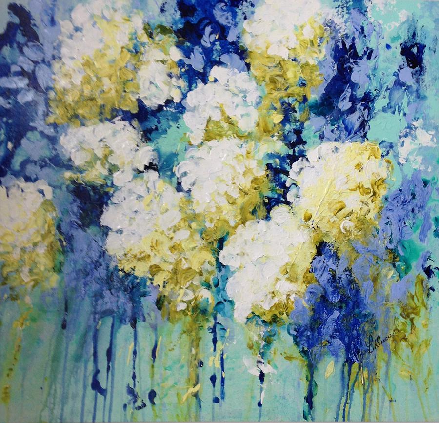 Flower Painting - Blue Hydrangeas by Lynda Klaassen