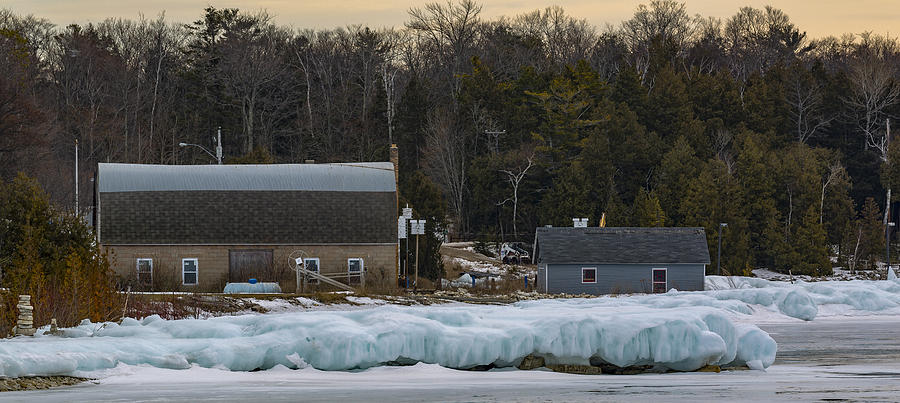 Blue Ice And Barns Photograph by Jeffrey Ewig
