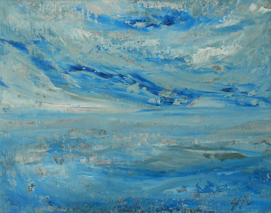 Blue Illusion Painting by Jane See