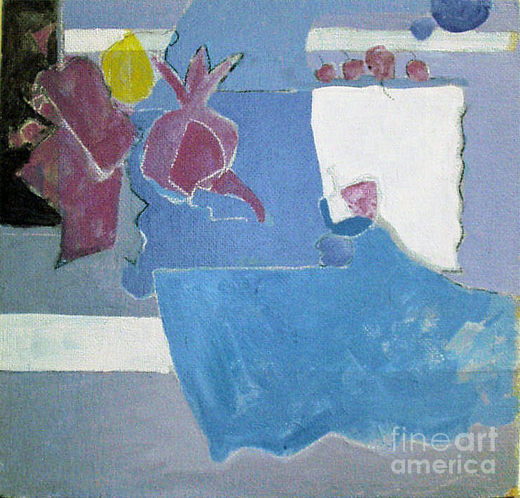 Flower Painting - Blue interior by Joseph Mamos