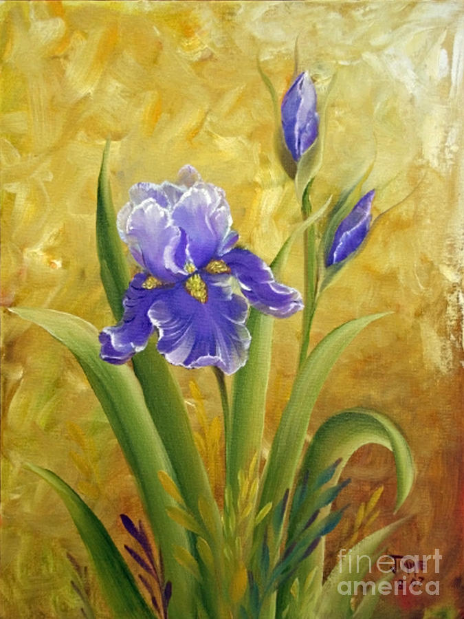 Blue Iris Painting by Jimmie Bartlett