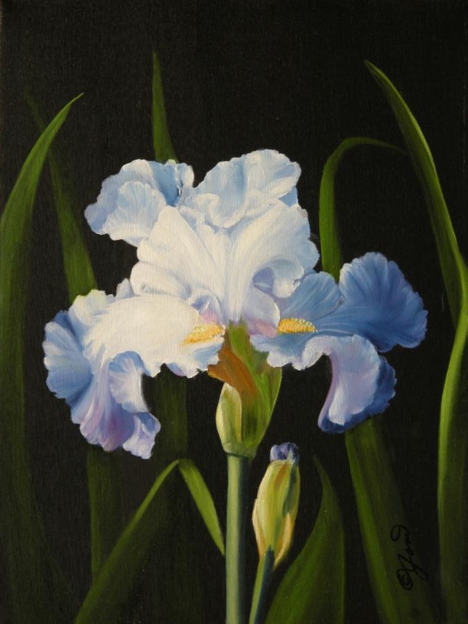 Blue Iris Painting by Joni McPherson