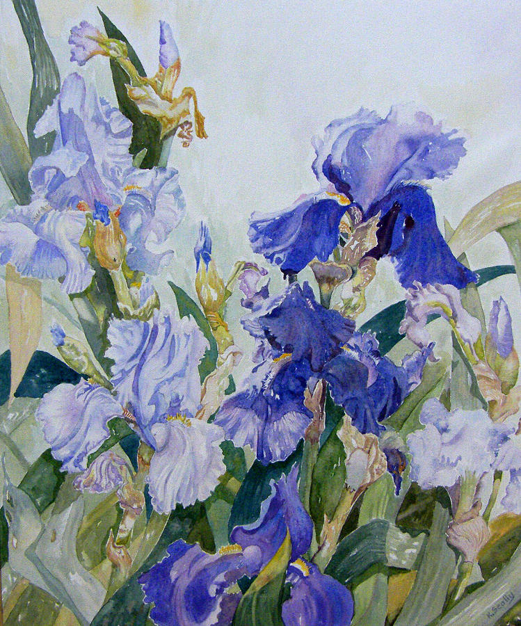 Blue Iris Painting