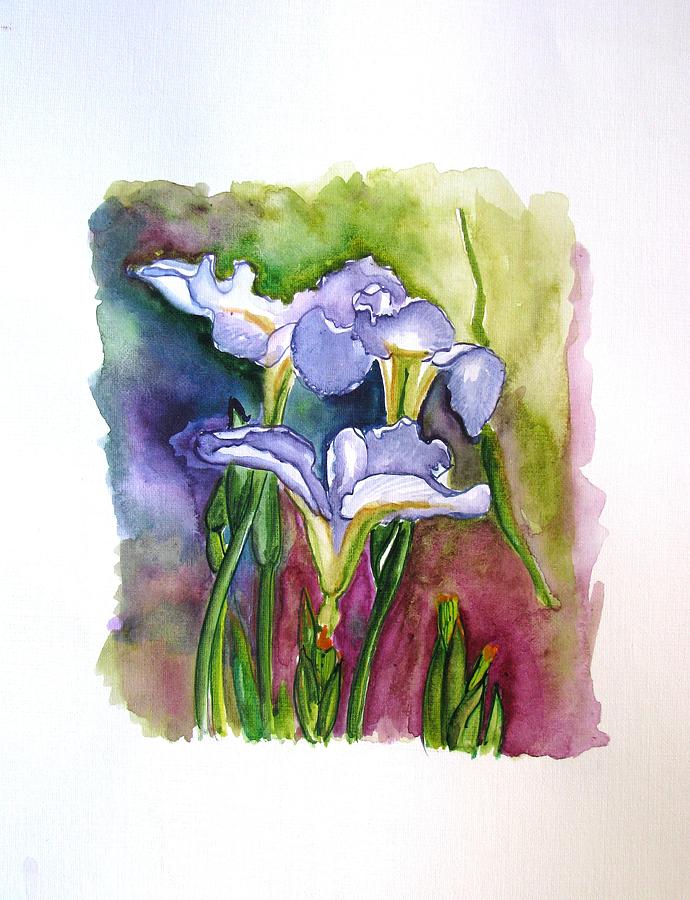 Blue Iris Painting by Luciana Toma - Pixels