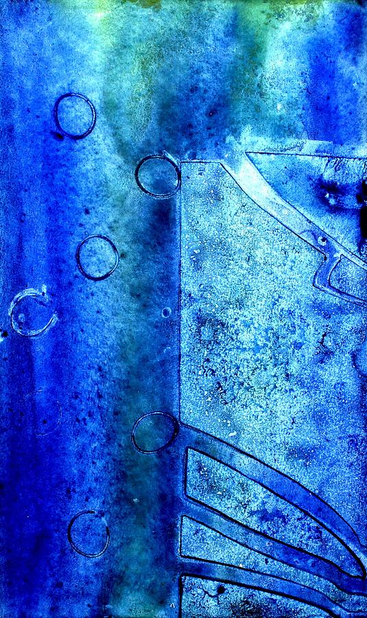 Abstract Mixed Media - Blue IV by John  Nolan