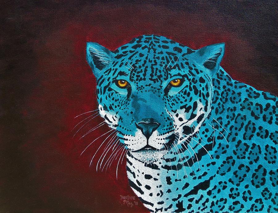 Blue Jaguar Painting by Deedee Maz - Fine Art America