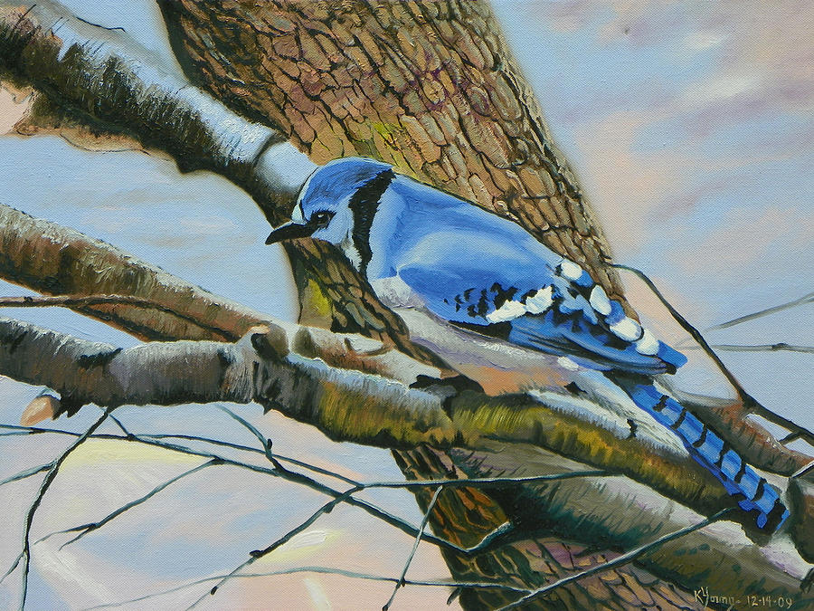 Blue Jay Painting by Kenneth Young