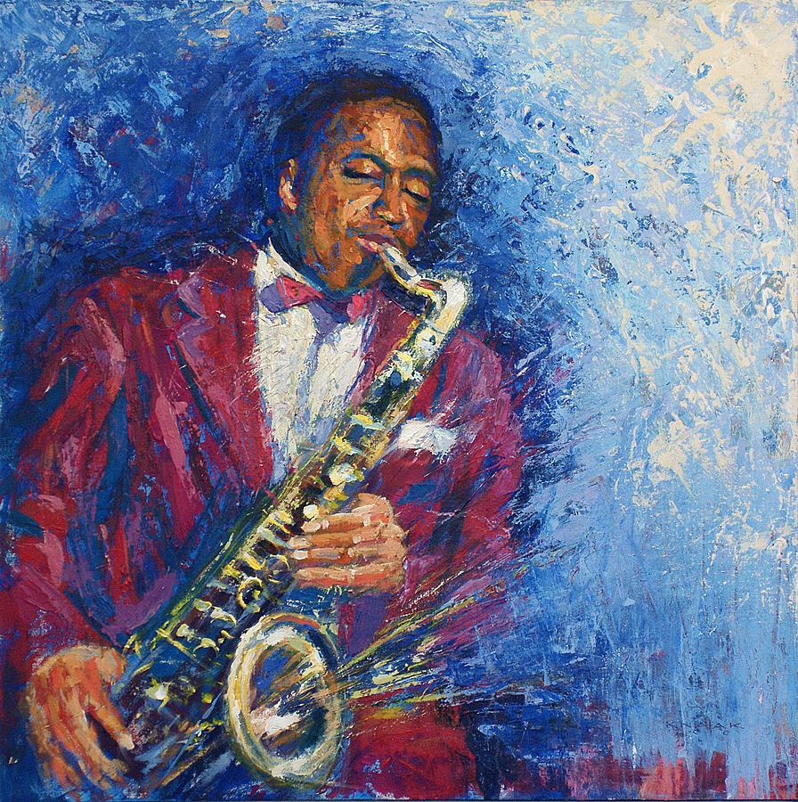 Music Painting - Blue Jazz by Dale Knaak