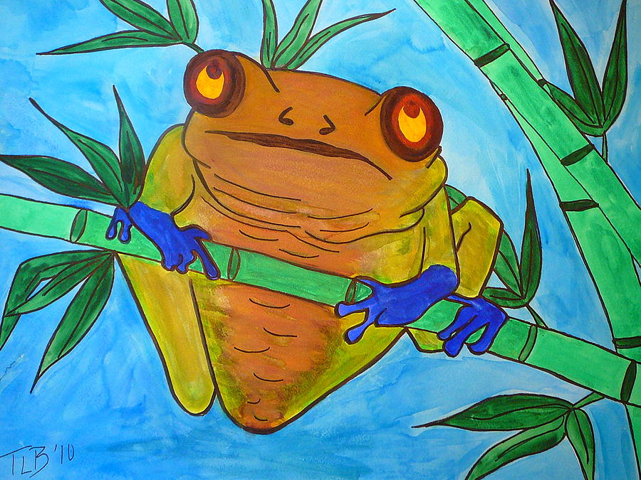 Blue Jean Tree Frog Painting by Oscar Bonfil - Tracy Becker - Fine Art ...