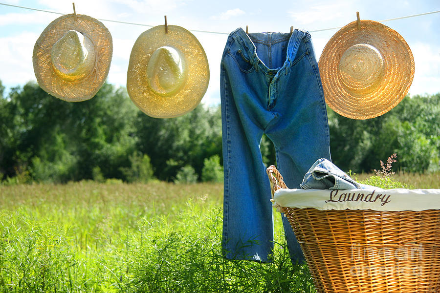 Towels drying on the clothesline by Sandra Cunningham