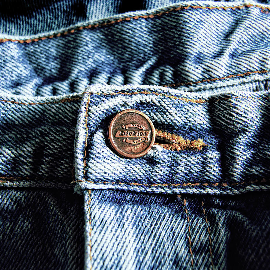 Blue Jeans Button Macro Detail Photograph