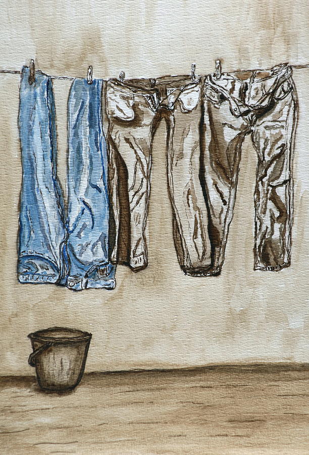 Blue jeans. Painting by Shlomo Zangilevitch