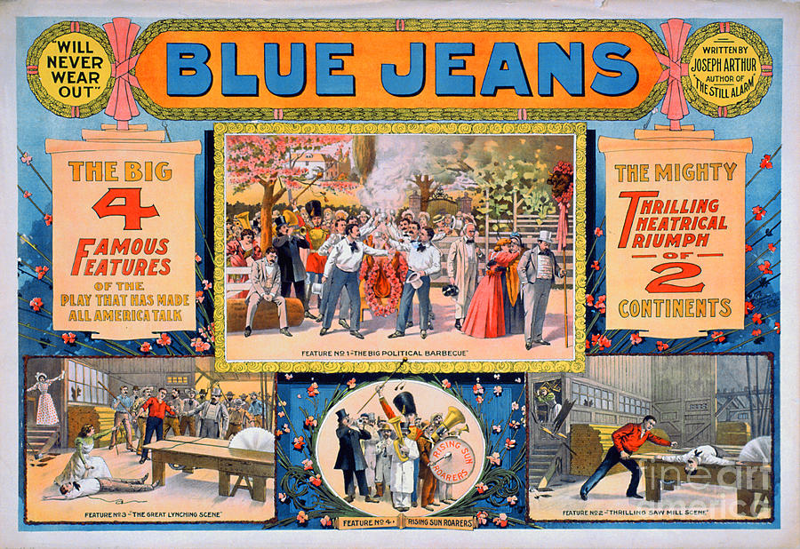 Vintage Drawing - Blue jeans will never wear out by Vintage Treasure