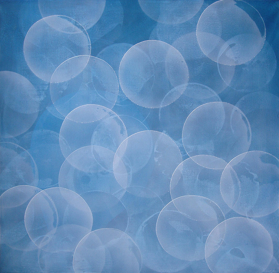 Abstract Painting - Blue by Jitka Anlaufova