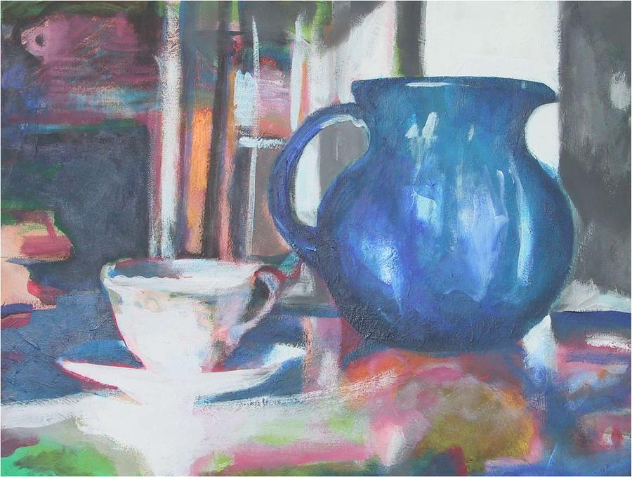 Still Life Painting - Blue Jug by Dominic Fetherston Still Life Painting - Blue Jug by Dominic Fetherston