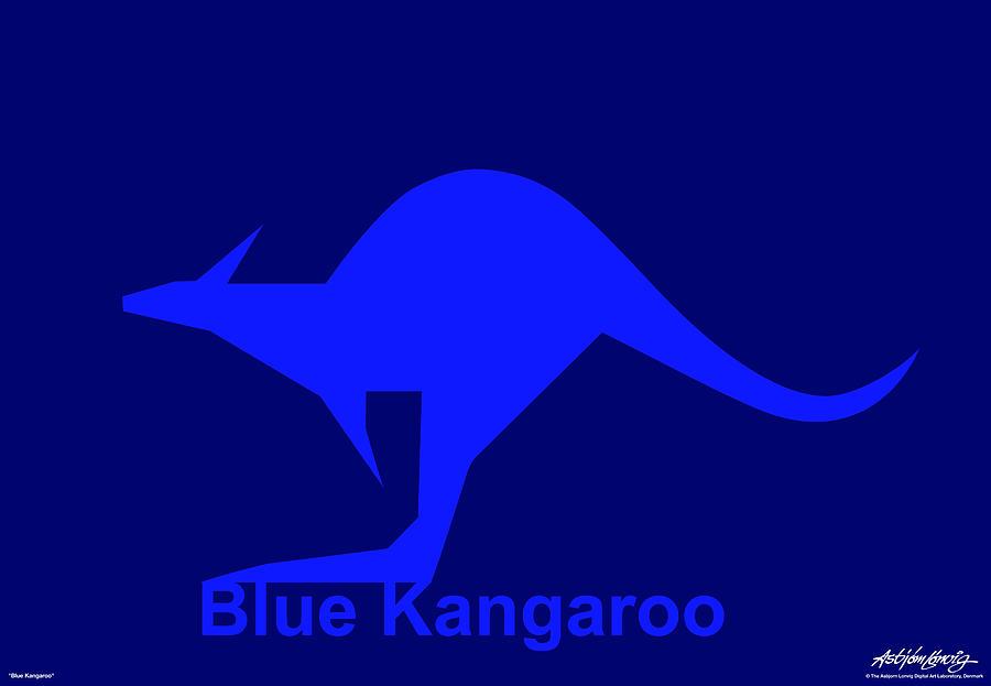 Blue Kangaroo Digital Art by Asbjorn Lonvig Blue Kangaroo Digital Art by Asbjorn Lonvig