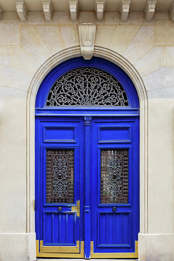 Blue Lace Door - Paris, France Photograph by Melanie Alexandra Price