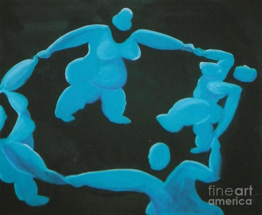 Blue Painting - Blue Ladies Dance By The Night by Sidra Myers Blue Painting - Blue Ladies Dance By The Night by Sidra Myers