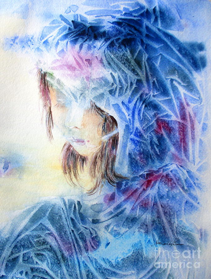 Blue Lady Painting by April McCarthy-Braca