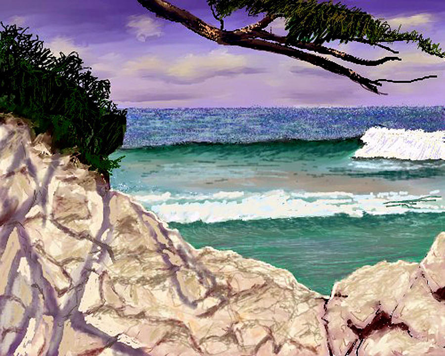 Blue Lagoon Rocks Digital Art by Stan Hamilton