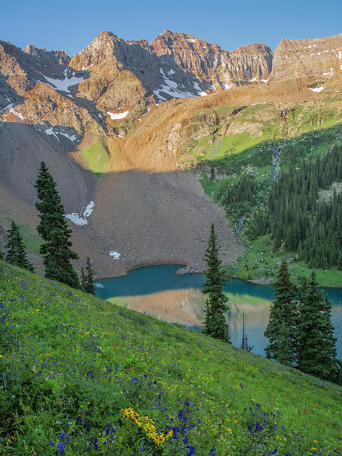Blue Lake and Dallas Peak Photograph by Aaron Spong