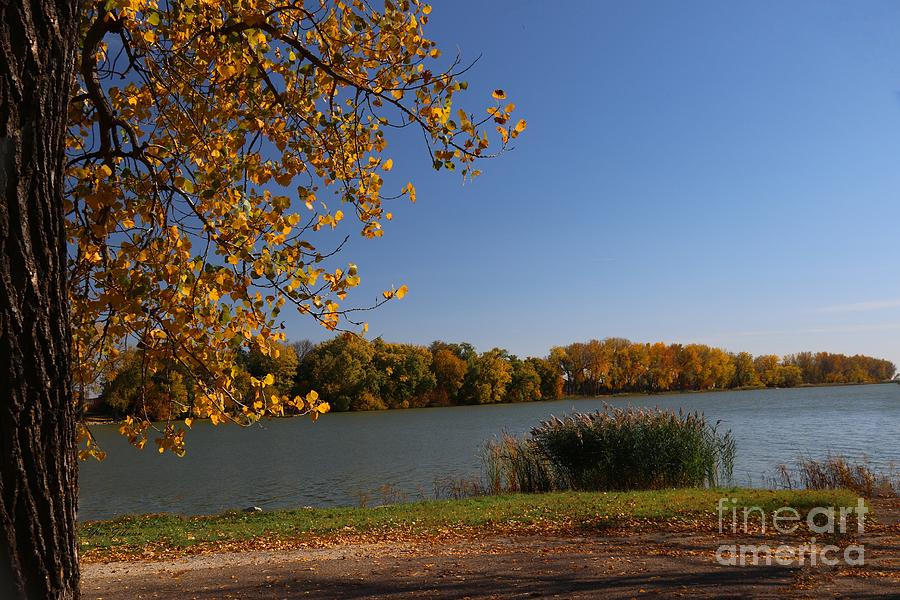 Blue Lake in Fall Photograph by Yumi Johnson