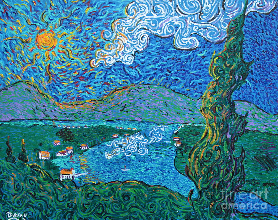 Blue Lake Painting by Stefan Duncan