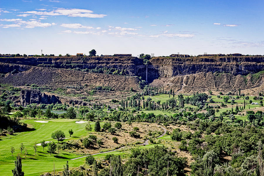 Blue Lakes Country Club and the Snake River Canyon Photograph by Jim Thompson