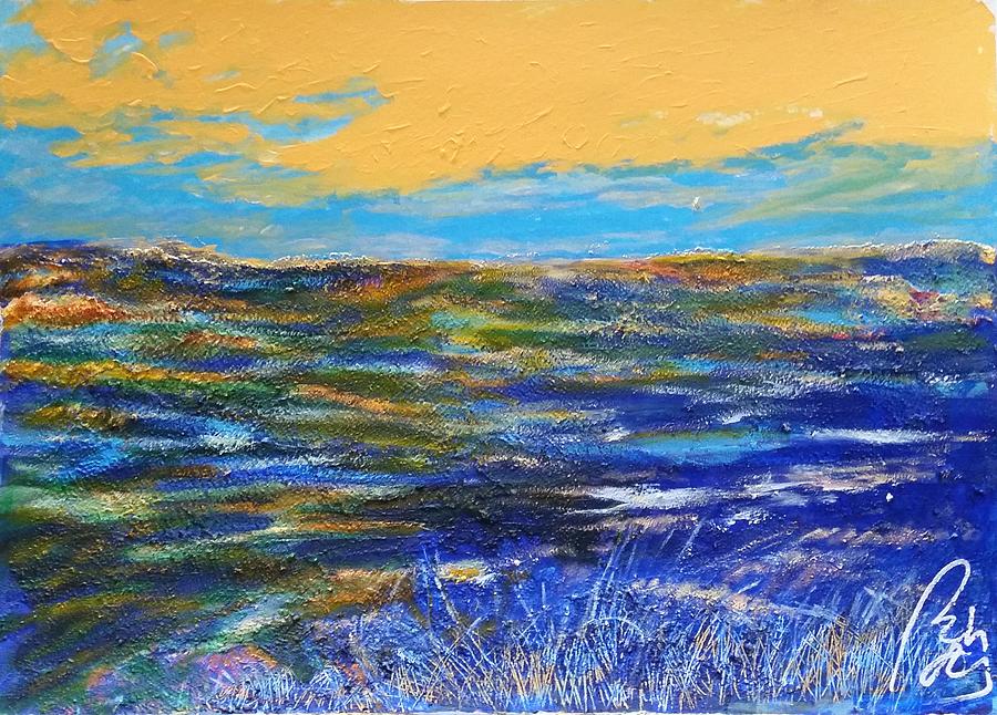 Process Painting - Blue landscape I by Bachmors Artist