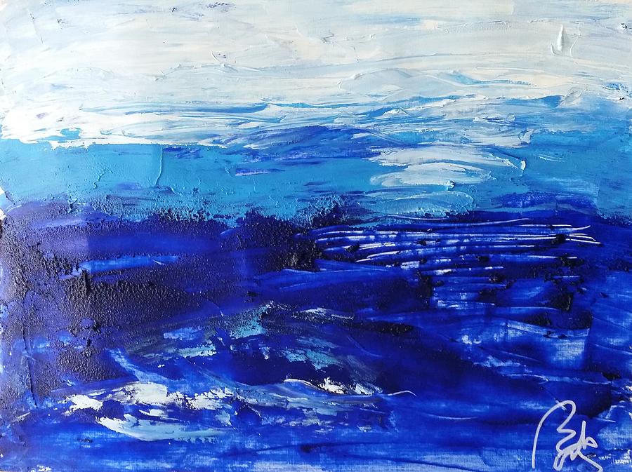 Process Painting - Blue landscape III by Bachmors Artist
