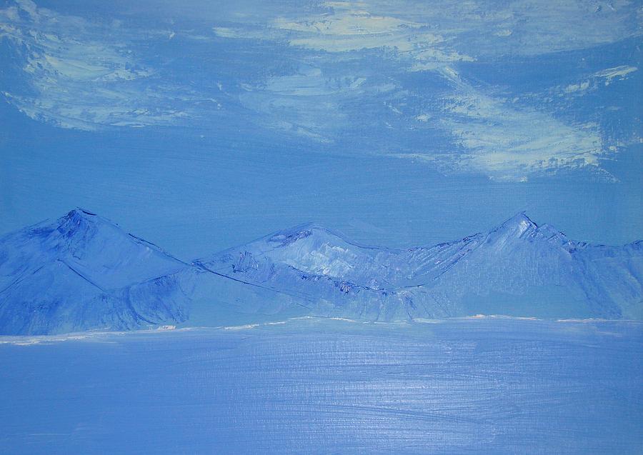 Blue Landscape Painting by Liz Vernand