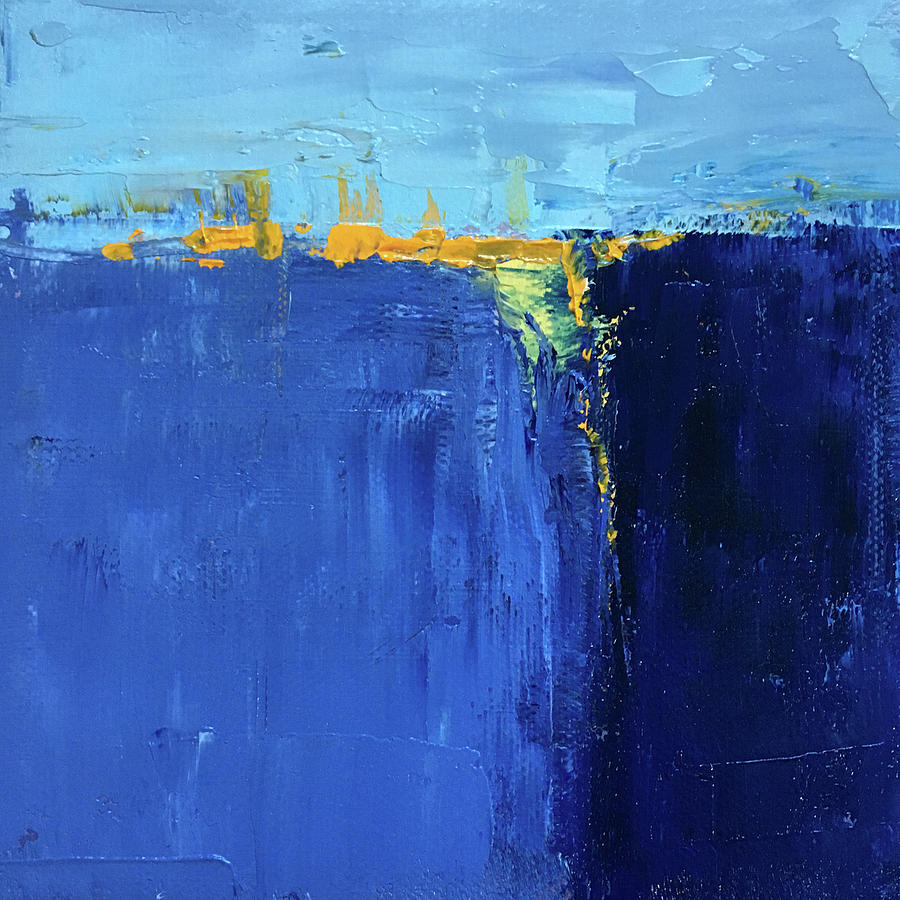 Blue Landscape Painting by Nancy Merkle