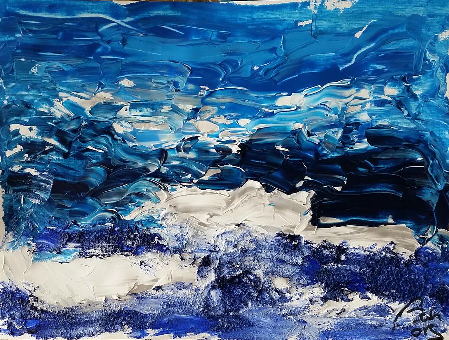 Process Painting - Blue landscape VI by Bachmors Artist