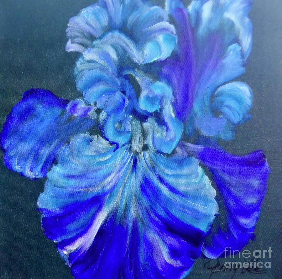 Iris Painting - Blue/Lavender Iris by Jenny Lee