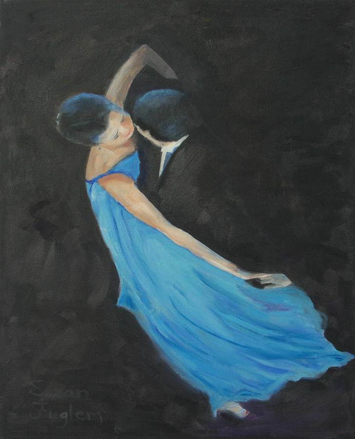 Dancers Painting - Blue Light Dancers by Susan Fuglem