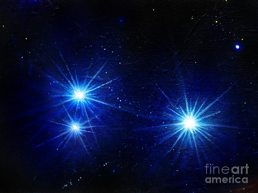 Space Painting - Blue light of immortality by Sofia Goldberg